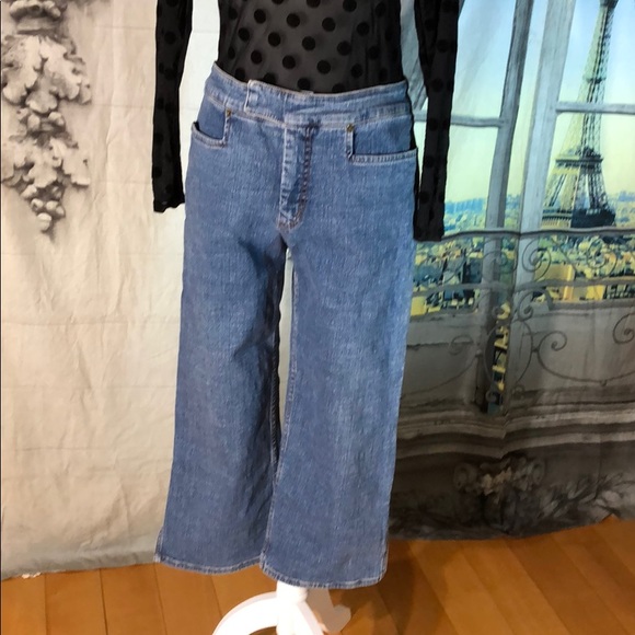 Fibers Jeans Crop Straight Leg Med Blue Wash Sz 8 - Picture 2 of 7